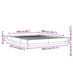vidaXL Cadre de lit sans matelas gris béton 160x200 cm