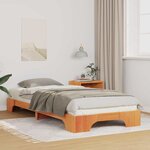 vidaXL Cadre de lit surélevé avec stockage Marron bois