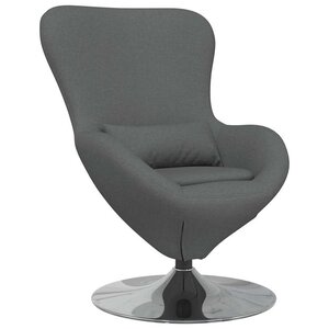 vidaXL Fauteuil œuf Gris foncé 63 x 73 x 90 cm tissu