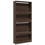 vidaXL Armoire à chaussures miroir 4 niveaux chêne marron 63x17x134 cm