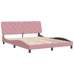 vidaXL Cadre de lit avec LED sans matelas rose 160x200 cm velours