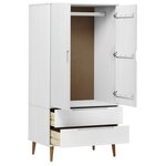 vidaXL Garde-robe MOLDE Blanc 90x55x175 cm Bois massif de pin