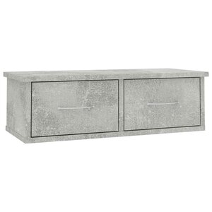vidaXL Étagère murale avec tiroirs Gris béton Bois d'ingénierie
