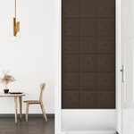 vidaXL Panneaux muraux 12 Pièces Marron 30x30 cm Similicuir 1 08 m²