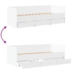vidaXL Lit de jour avec tiroirs sans matelas blanc 90x190 cm