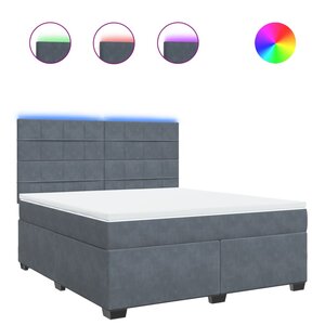 vidaXL Sommier à lattes de lit et matelas Gris foncé 180x200cm Velours