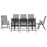 vidaXL Ensemble de salle à manger pour jardin 9 Pièces Anthracite Acier