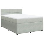 vidaXL Sommier à lattes de lit et matelas Gris clair 140x190cm Velours