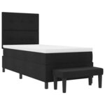 vidaXL Lit à ressorts avec tête de lit Noir 90 x 190 cm tissu