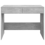 vidaXL Bureau gris béton 101x50x76 5 cm bois d'ingénierie
