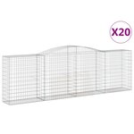 vidaXL Paniers à gabions arqués 20 Pièces 400x50x120/140 cm Fer galvanisé