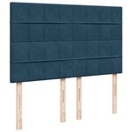 vidaXL Sommier à lattes de lit et matelas Bleu foncé 140x190cm Velours
