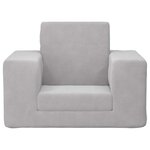 vidaXL Canapé-lit pour enfants Gris clair Peluche douce