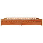 vidaXL Cadre de lit Cire marron 200 x 200 cm Bois de Pin Massif