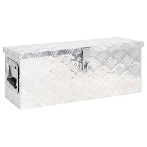 vidaXL Boîte de rangement Argenté 60x23 5x23 cm Aluminium