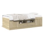 vidaXL Lit de jour et tiroirs chêne sonoma 90x190 cm bois d'ingénierie