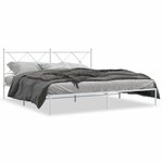 vidaXL Cadre de lit métal avec tête de lit blanc 183x213 cm