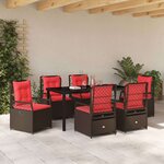 vidaXL Ensemble de salle à manger pour jardin 7 Pièces Marron polyrotin