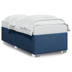 vidaXL Cadre de lit sans matelas bleu 90x200 cm tissu