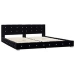 vidaXL Lit avec matelas à mémoire de forme Noir Velours 180 x 200 cm