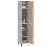 vidaXL Buffet haut Gris béton 34 5x34x180 cm Bois d'ingénierie