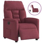 vidaXL Fauteuil inclinable électrique Rouge bordeaux Tissu