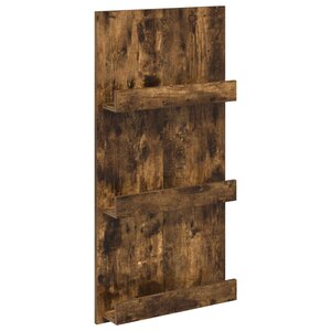 vidaXL Étagère à magazines avec étagère Chêne fumé 51 x 11 x 102 cm