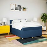 vidaXL Sommier à lattes de lit avec matelas Bleu 140x190 cm Tissu