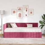vidaXL Cadre de lit d'angle avec matelas 2 pc Bordeaux 100 x 200 cm