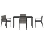 vidaXL Ensemble de salle à manger pour jardin 5 Pièces Gris Poly rotin