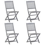 vidaXL Chaises pliables d'extérieur lot de 4 Bois d'acacia solide