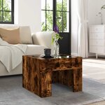 vidaXL Table basse avec LED infini chêne fumé 40x40x30 cm