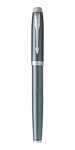 PARKER IM stylo plume, bleu gris, Plume fine, attributs chromés, en écrin