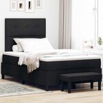 vidaXL Lit à ressorts avec matelas Noir 120 x 190 cm tissu