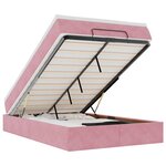 vidaXL Cadre de lit ottoman avec matelas rose 120x200 cm velours