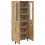 vidaXL Haut Armoire 2 Pièces Chêne artisanal Bois Aggloméré et Verre