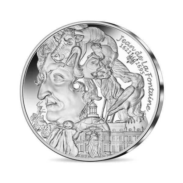 Pièce de monnaie 10 euro France 2021 argent BE – Jean de la Fontaine
