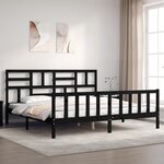 vidaXL Cadre de lit sans matelas noir 200x200 cm bois massif de pin