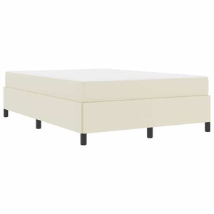 vidaXL Cadre de lit avec matelas Crème 140 x 200 cm Faux cuir