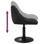 vidaXL Chaises pivotantes à manger lot de 4 noir velours