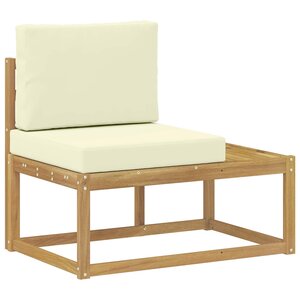 vidaXL Canapé d'extérieur en bout avec coussin Blanc 91 x 63 x 73 cm
