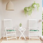 vidaXL Coussins de chaise lot de 2 motif de feuilles 40x40x3 cm tissu