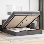 VidaXL Cadre de lit ottoman avec matelas gris 160x200 cm similicuir