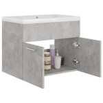 vidaXL Armoire d'évier avec lavabo intégré Gris béton Aggloméré