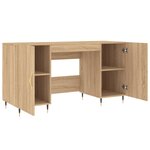 Bureau table poste de travail meuble d'ordinateur informatique étude chêne sonoma 140 x 50 x 75 cm bois d'ingénierie brun 02_0023647
