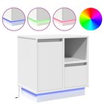 vidaXL Cabinets de chevet avec LED 2 Pièces Blanc 50x34 5x50 cm