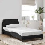 vidaXL Cadre de lit Dover noir 100x200 cm velours