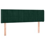 vidaXL Tête de lit à LED Vert foncé 147x16x78/88 cm Velours