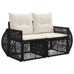 vidaXL Ensemble de canapé de jardin 13 pc Noir et blanc crème