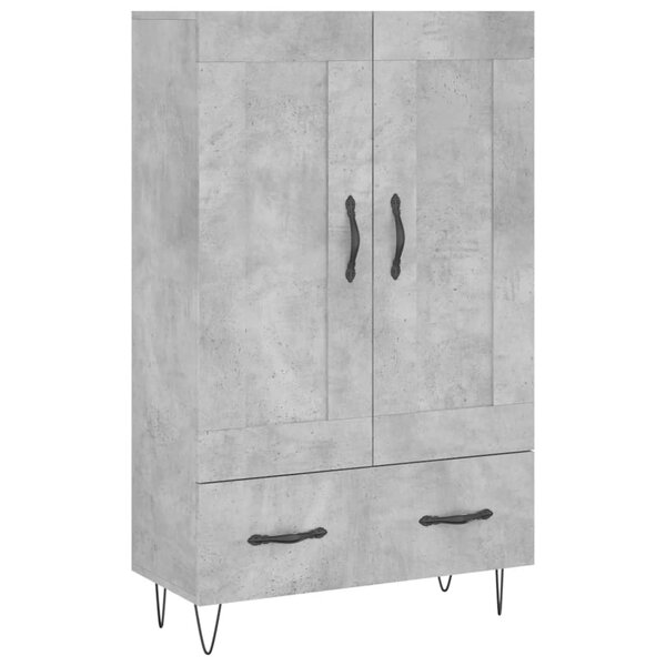 vidaXL Buffet haut gris béton 69 5x31x115 cm bois d'ingénierie